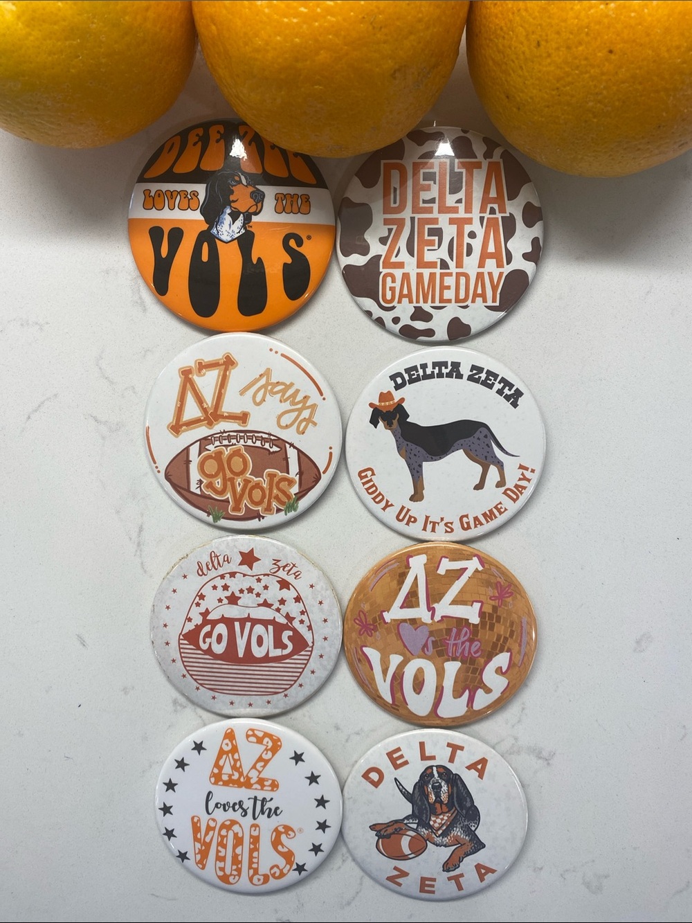 Delta Zeta University of Tennessee Volunteers Gameday Pins Bundle 8 Pack Vols 🍊